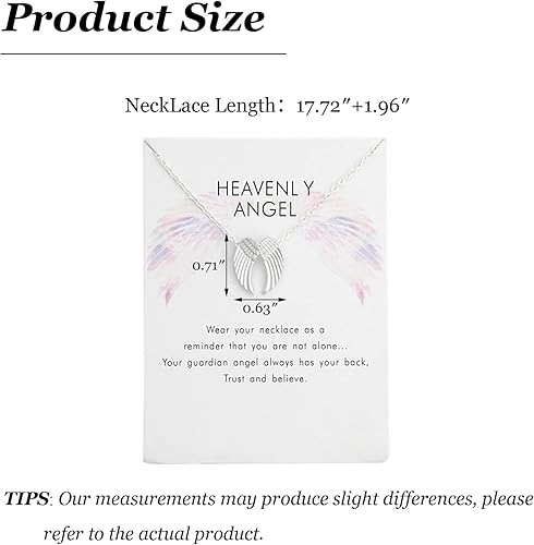 Miniatura 6 de Harry and Henry Collar de ala de ángel para mujer, collar con colgante de alas de ángel de la guarda, delicado y simple, minimalista, joyería,