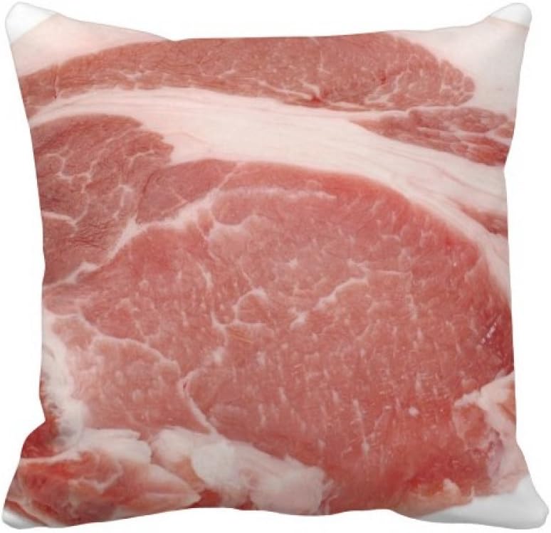 DIYthinker Pork Raw Meat Food Texture Throw Pillow Sleeping Sofa Cushion Cover