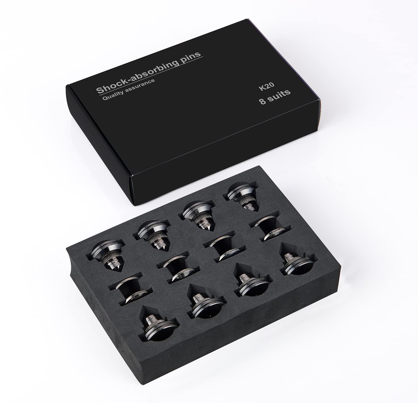 Lautsprecher Spikes 8er Set, Lautsprecher Füße Höhenverstellbar aus Kupferlegierung, Subwoofer Spikes mit 16x Klebepads, Boxenständer Lautsprecherständer für CD DVD-Player, Schwarz