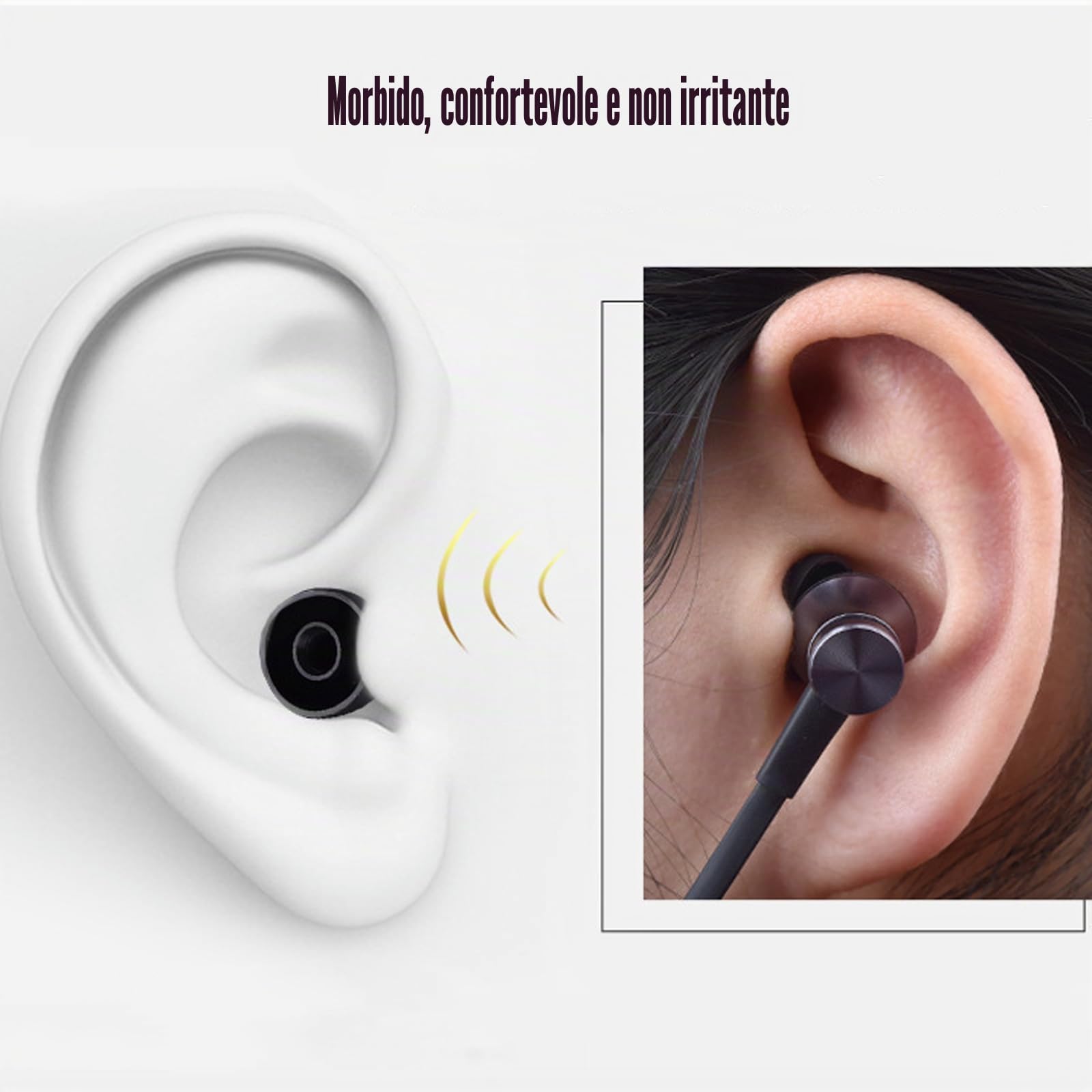 Gommini auricolari sostitutivi 36 pezzi isolamento acustico comfort 3 colori S/M/L