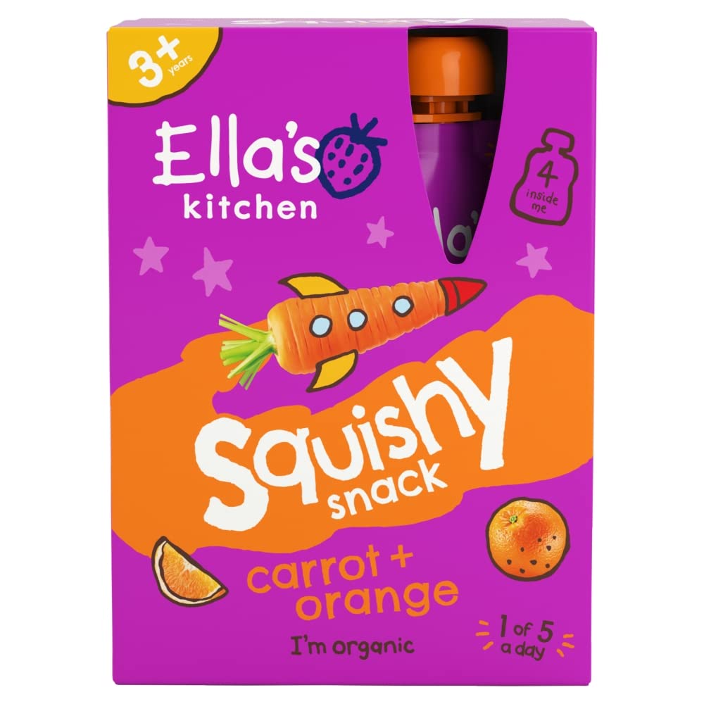 Ella's Kitchen Squishy Snack Carrot + Orange 3+ Years 4 x 100g