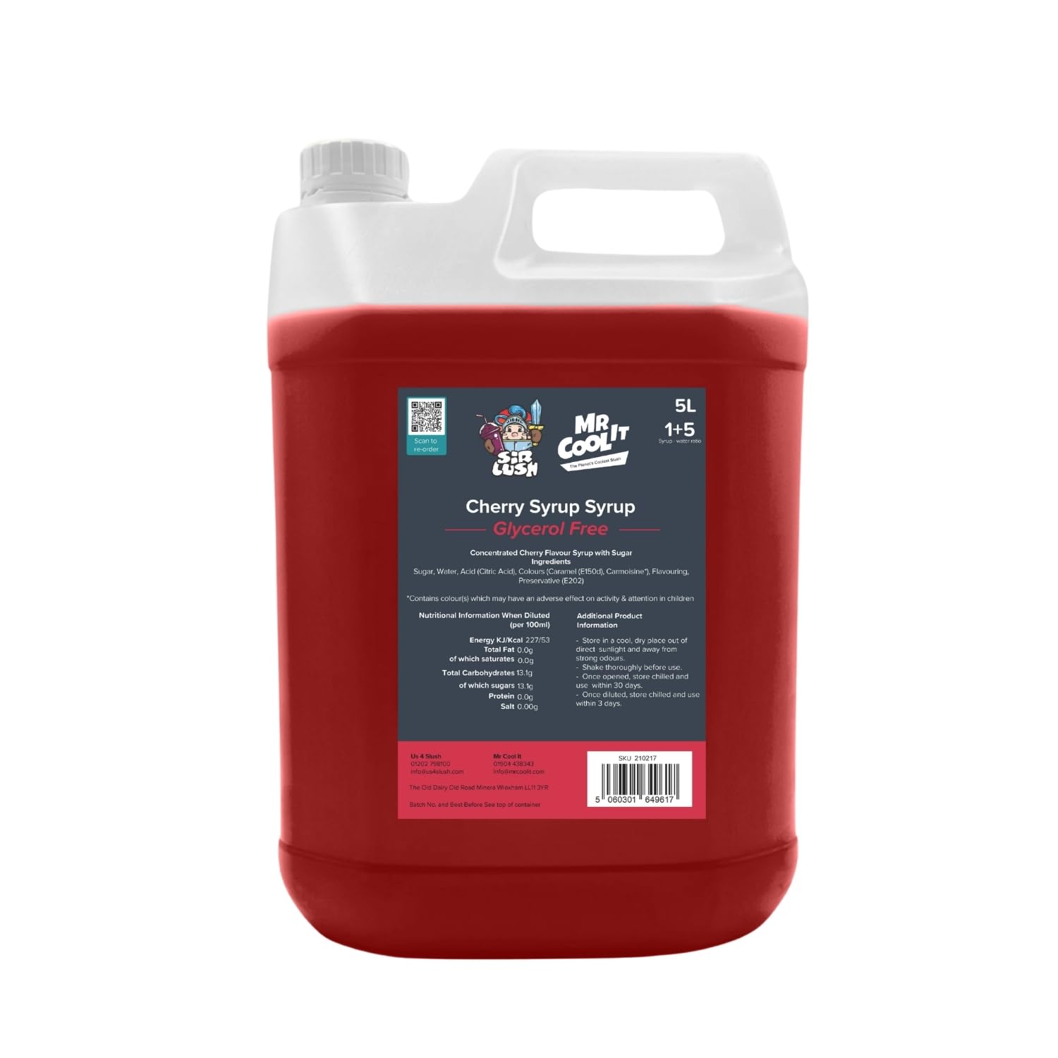 Mr Cool It Cherry Slush Syrup 5L