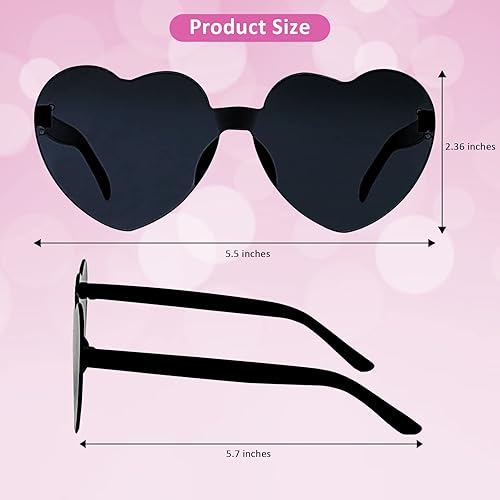 Miniatura 2 de KIWILEPI Bachelorette Party Sunglasses, Heart Shaped Sunglasses Team Bride Wedding Bachelorette Tribe Bridesmaids Gifts
