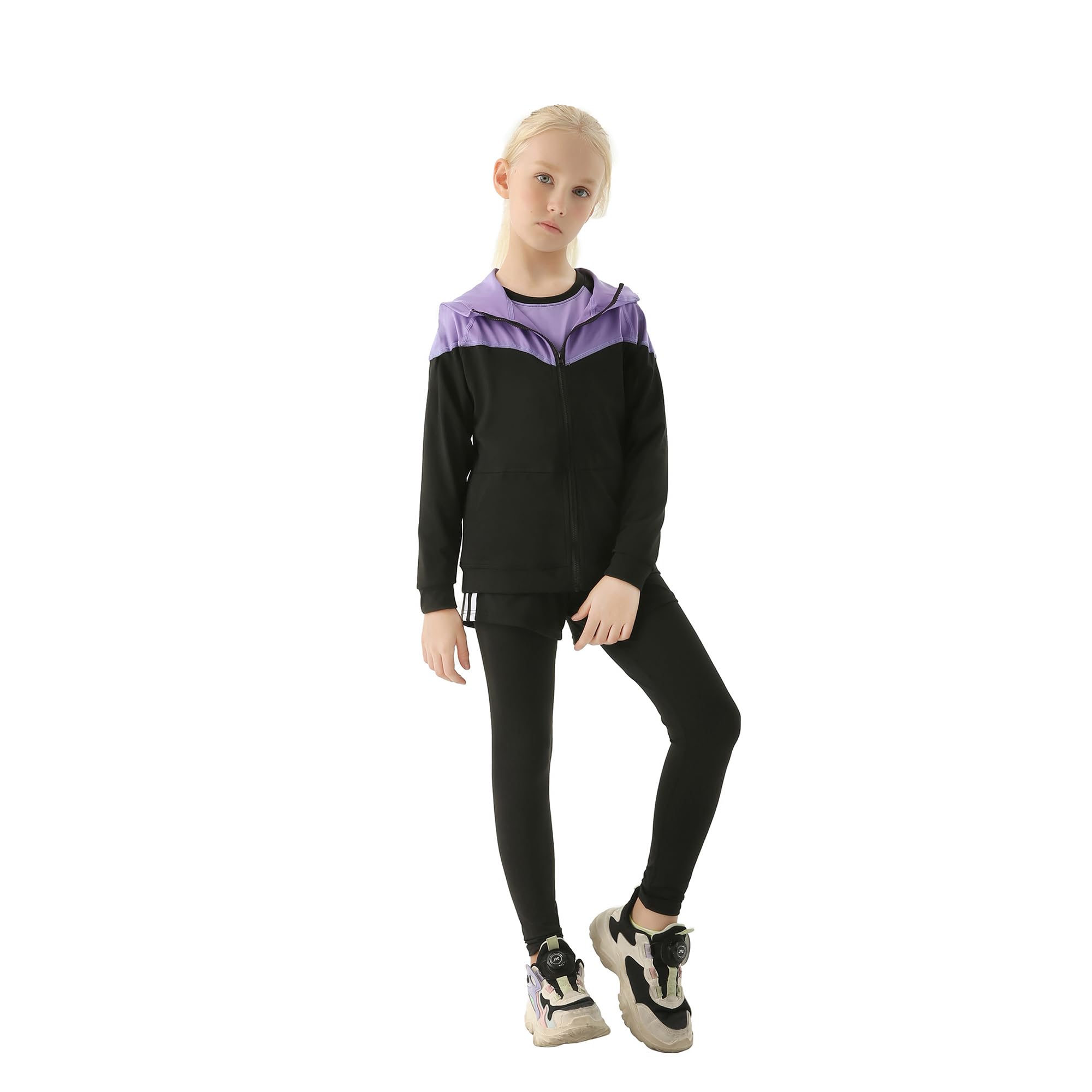 Kinder Mädchen Trainingsanzug 2/3 tlg Sportanzug Jogging Bekleidungsset Freizeitanzug (Shirt + Hose) Training Laufen Fußball Basketball Trikots Yoga