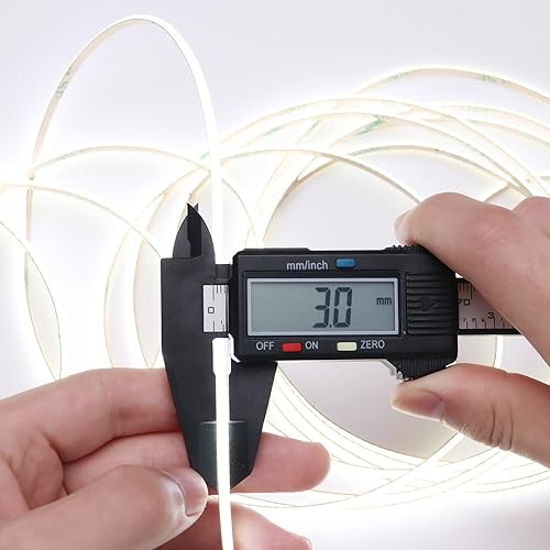 Miniatura 2 de TOPAI Tira LED COB de 12 V, delgada, estrecha, 0.118 in, ancho, 6000 K, blanco frío, CRI 90+ 4000 lm, súper brillante, 16.4 pies, sin puntos, alta