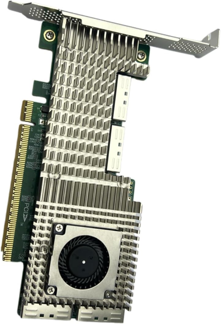 PCIe 5.0 x16 to 4-Port Built-in MCIO 8I NVMe Switching Adapter Supports 3 Split Modes: 2 * X16, 4 * X8, and 8 * X4. Integrated NVMe hot swappable Function