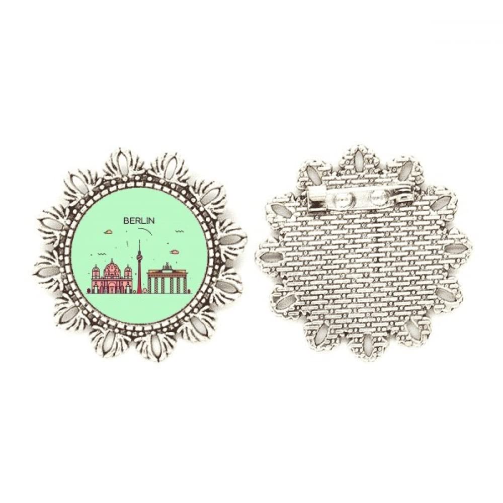 Broche de plata flor Berlín Alemania mediano accesorio joyería para solapa 4