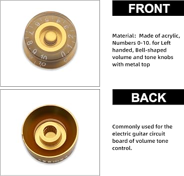 SAPHUE Guitar 4PCS Speed Control Knobs for Electric Guitar Guitar Pots Tone Volume Knobs Buttons (Gold)