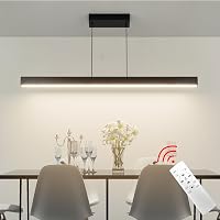 Coinmit LED Függőlámpa  100 cm -36W - Távirányítós Mennyezeti Lámpa 3000K-6000K Állítható Színhőmérséklettel,Modern Fekete Csillár Nappaliba, 1
