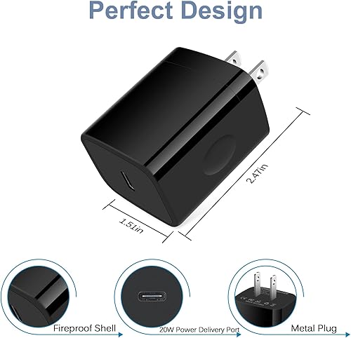 Miniatura 2 de Cargador tipo C bloque de carga rápida para Moto G Stylus 5G G Power G Pure G Play Motorola Edge  Edge Razr 5G One 5G One 5G Ace Google Pixel 7 6