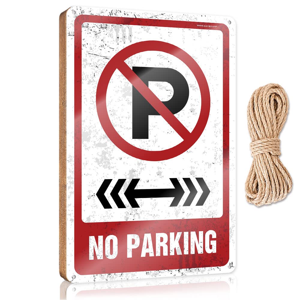 YYHLEH Signs For Front Door Cool Stuff For Your Room No Parking Sign With Symbol Wooden(15X28CM)