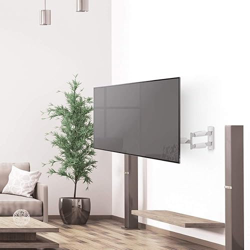 Miniatura 13 de Barkan Soporte de pared largo blanco para TV, articulado de movimiento completo de 13 a 65 pulgadas, soporte de pantalla plana/curva, soporta hasta