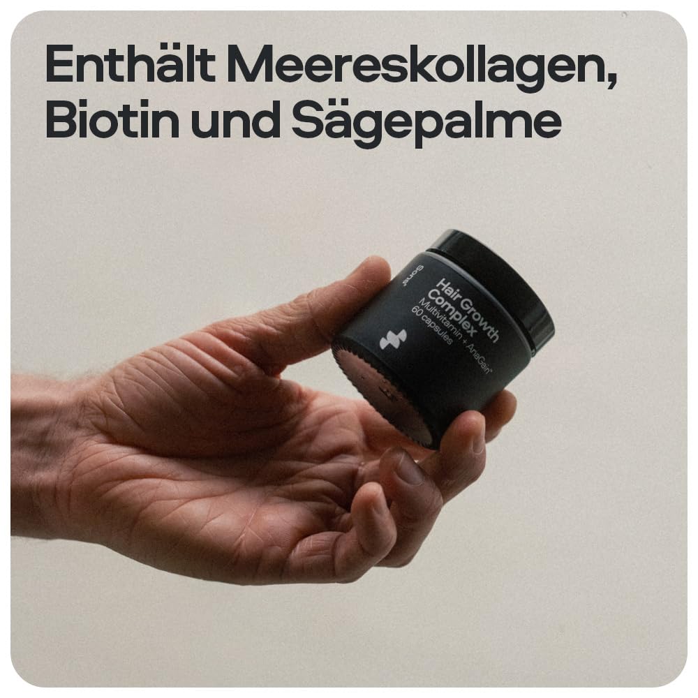 Sons Hair Growth Complex Multi-Vitamin & Anagain, Nahrungsergänzung mit Kollagen, Vitaminen & Mineralien, aus natürlichen Inhaltsstoffen, fördert gesünderes & kräftigeres Haar - 3 Monate (180 Kapseln)
