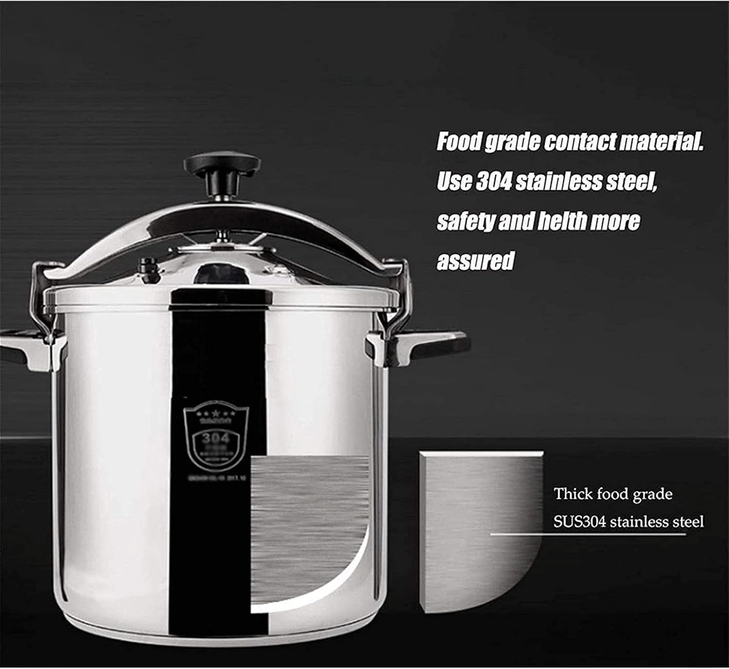 Household Stainless Steel Pressure Cooker Outdoor Explosion-proof Large Capacity Pressure Cooker Non-stick Cooker Induction Cooker Gas Stove Family Kitchen Hotel (Size : 7L)