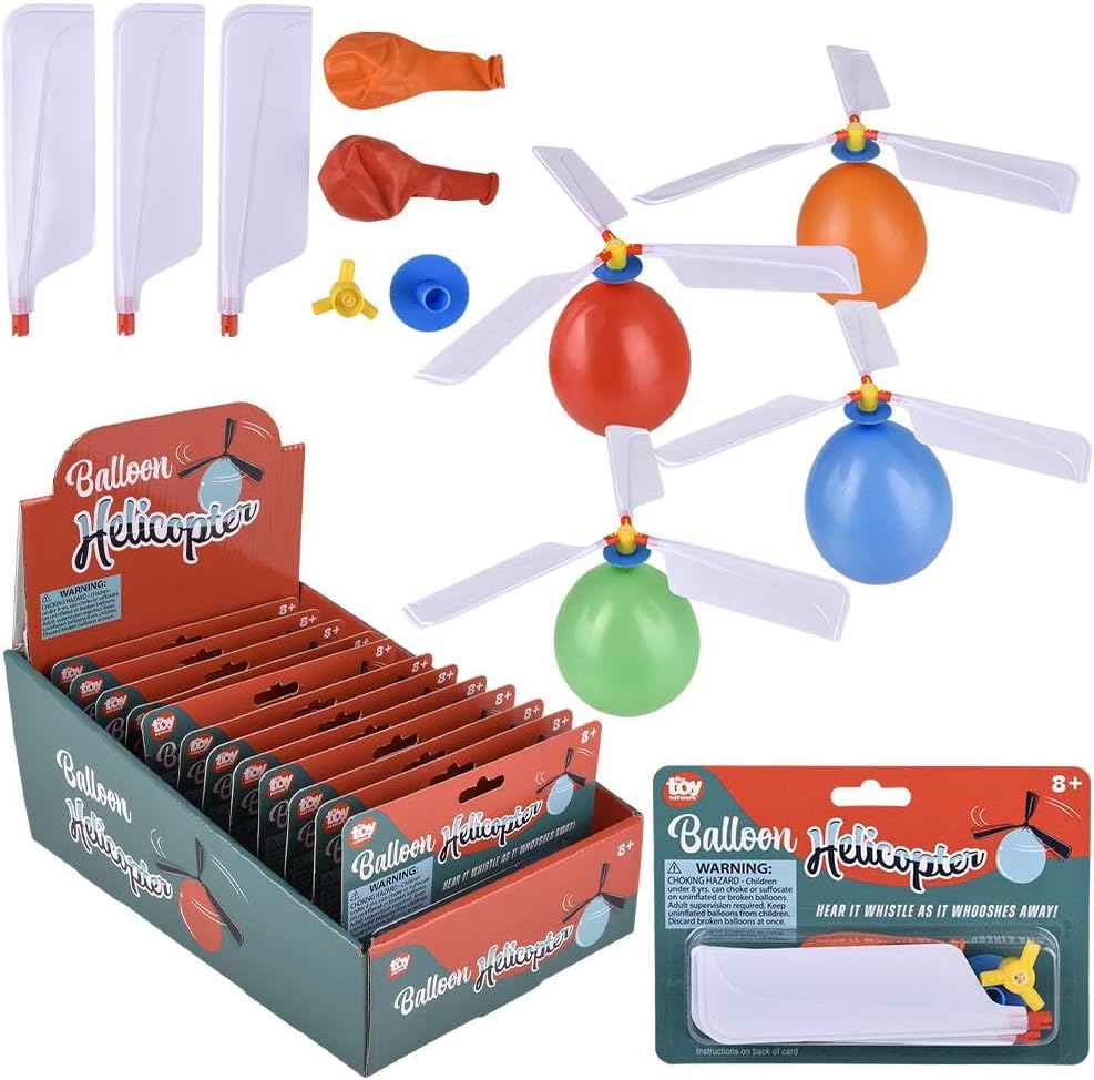 Rhode Island Novelty 7" Balloon Helicopter (1 Per Order, Style May Vary)