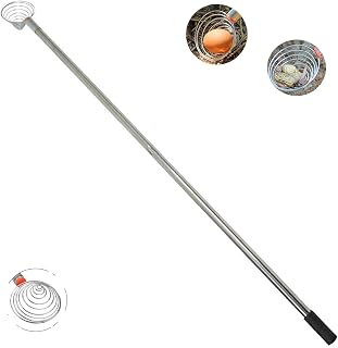 Peanut Picker, Egg Grabber & Nut Gatherer - 42in Adjustable Telescopic Stainless Steel Tool for Chicken Eggs, Potato and Fruit Harvesting (Lightweight, Flexible Basket, Multifunctional Farm Use)​