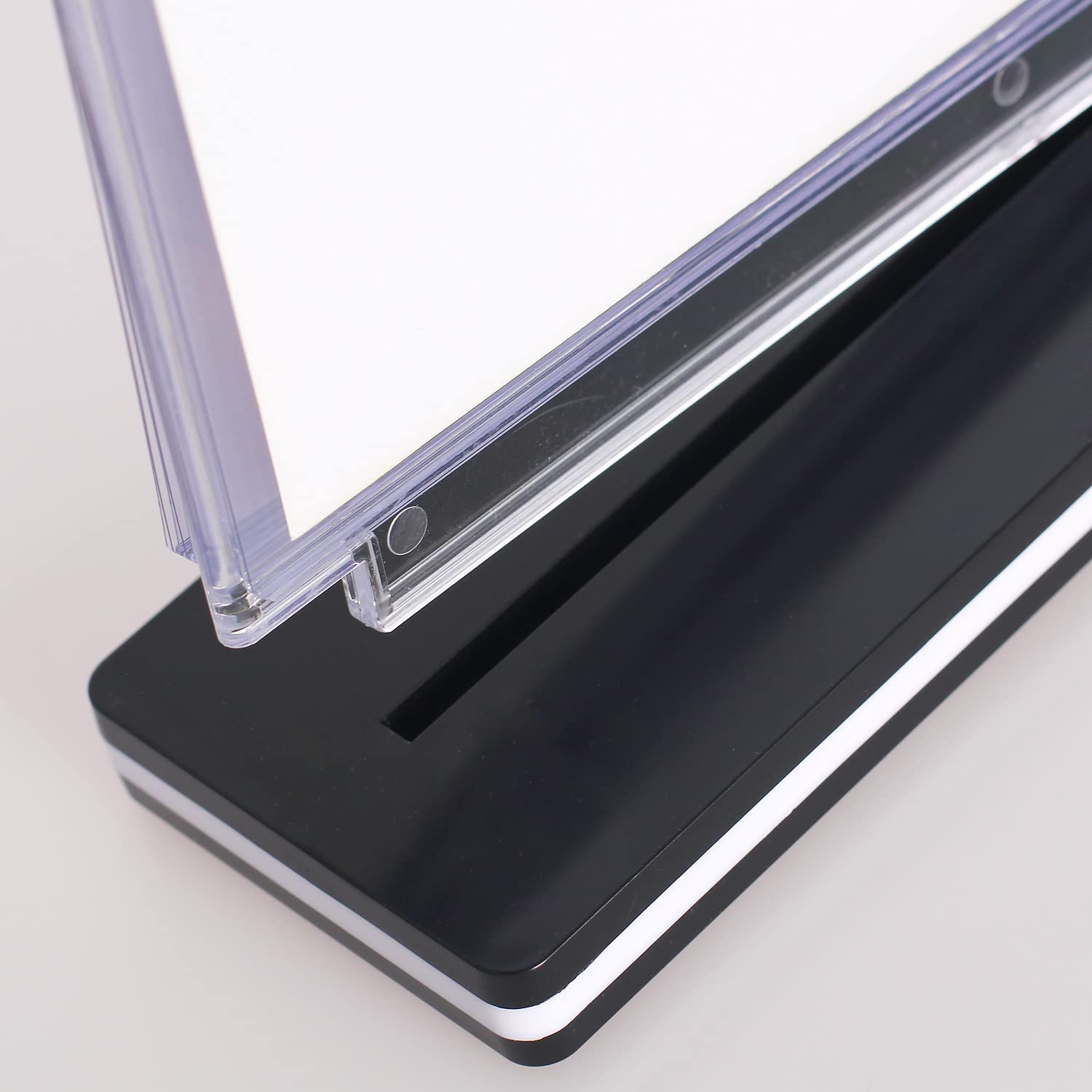 TUKA-i-AKUT 6er A5 Quer Tisch-Flipchart aus Acryl mit Basis, 12 Hüllen je T Form Desktop Flip Chart, Beidseitig Präsentation Flipchart, Aufstellringbuch, Tischaufsteller A5 Quer, TKD8210-A5-12F-6x