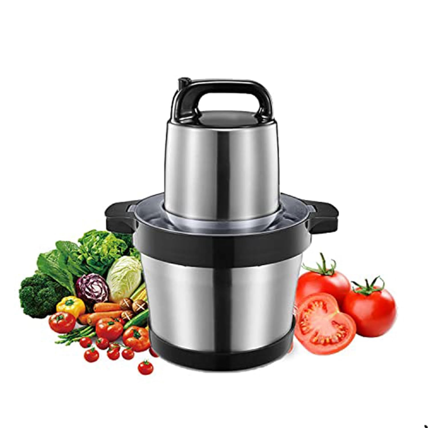 SHIKSHA PATRI 6L Large Capacity Stainless Steel Electric Food Chopper & Grinder with High-Power Motor, Dual Speed Control, Removable S-Type Blade, Vegetable, Nut & Sauce Processor for Home Kitchen-image-32