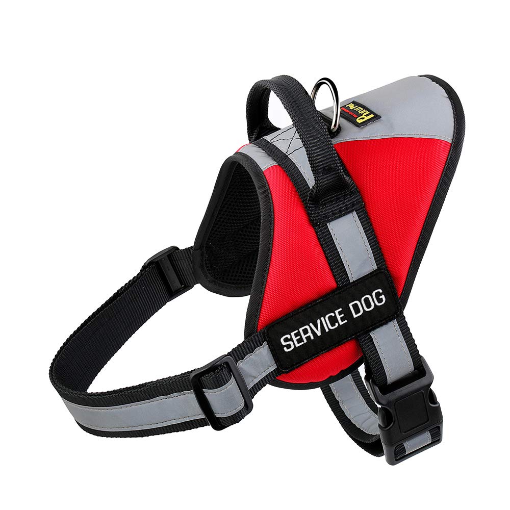 PLUTUS PETNo Pull Service Dog Vest Harness for Extra Large Dogs,XL Dog Harness Adjustable with Handle & Reflective Material for Easy Control & Safety (Red,XL)