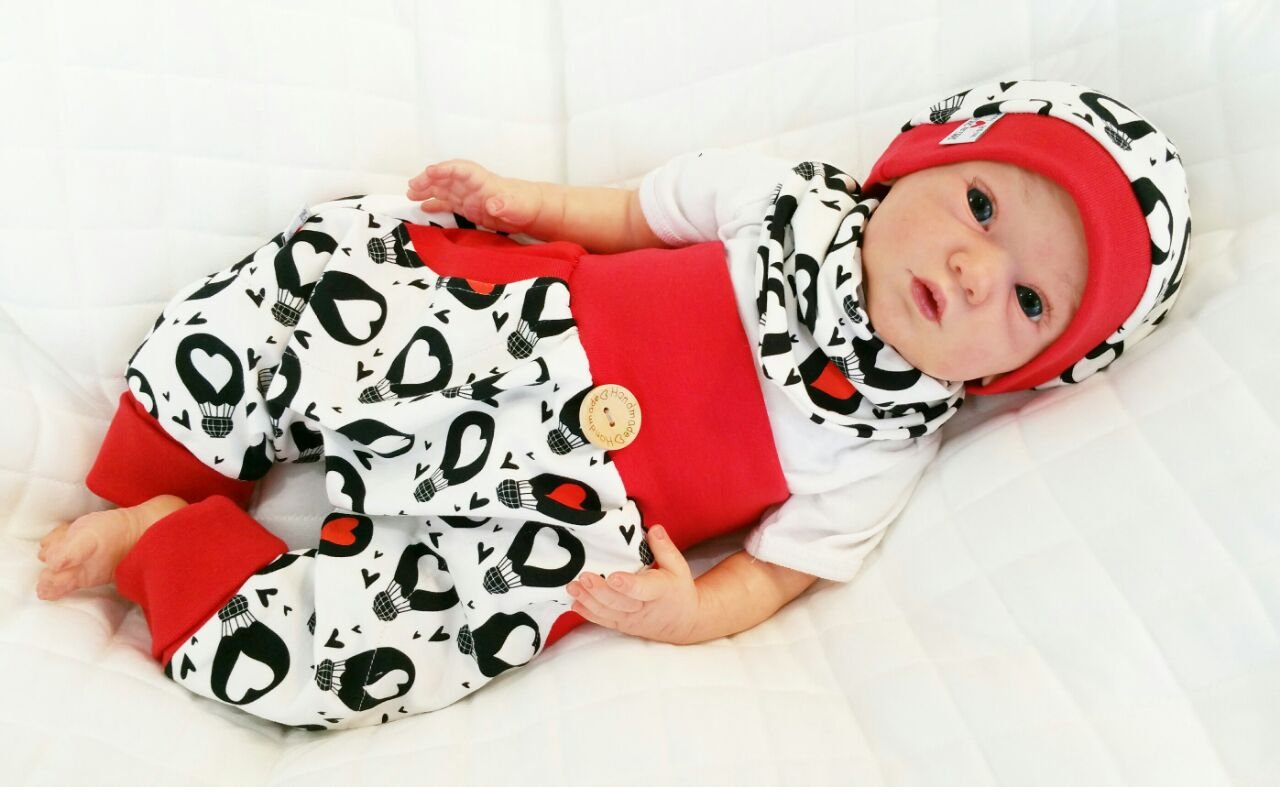 Atelier MiaMia - Pumphose Set Baby Kind von 56, 62, 68, 74, 80, 86, 92, Designer Babyhose Set Limitiert !! Luftballons - 80