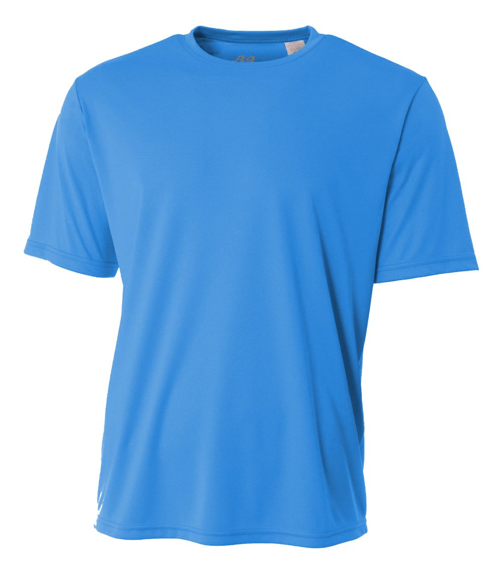 A4 Men's Cooling Performance Crew Short Sleeve T-Shirt, Electric Blue, X-Large