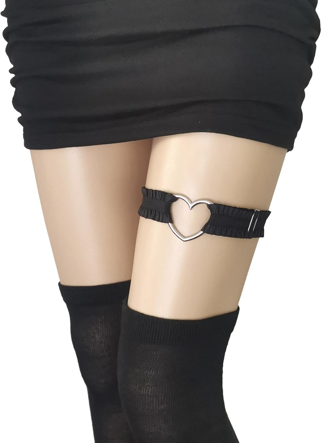 Garter Belt with Heart Adjustable Lace Leg Band for Women Holiday Outfits Adjustable Thigh Garter Stylish Belts