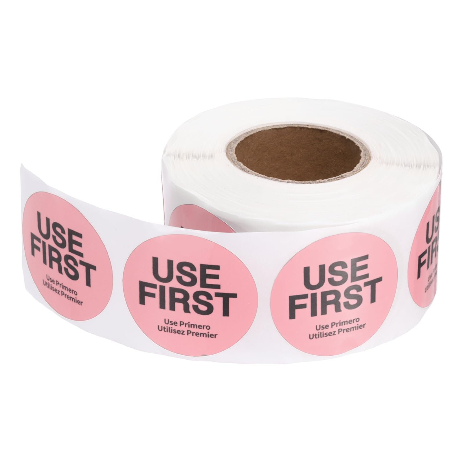 PATIKIL 500 Pcs Adhesive USE First Label Stickers, 2 inch Circle Use First Stickers Inventory Control Labels for Food Service Kitchen Restaurants Retail Storage, Pink