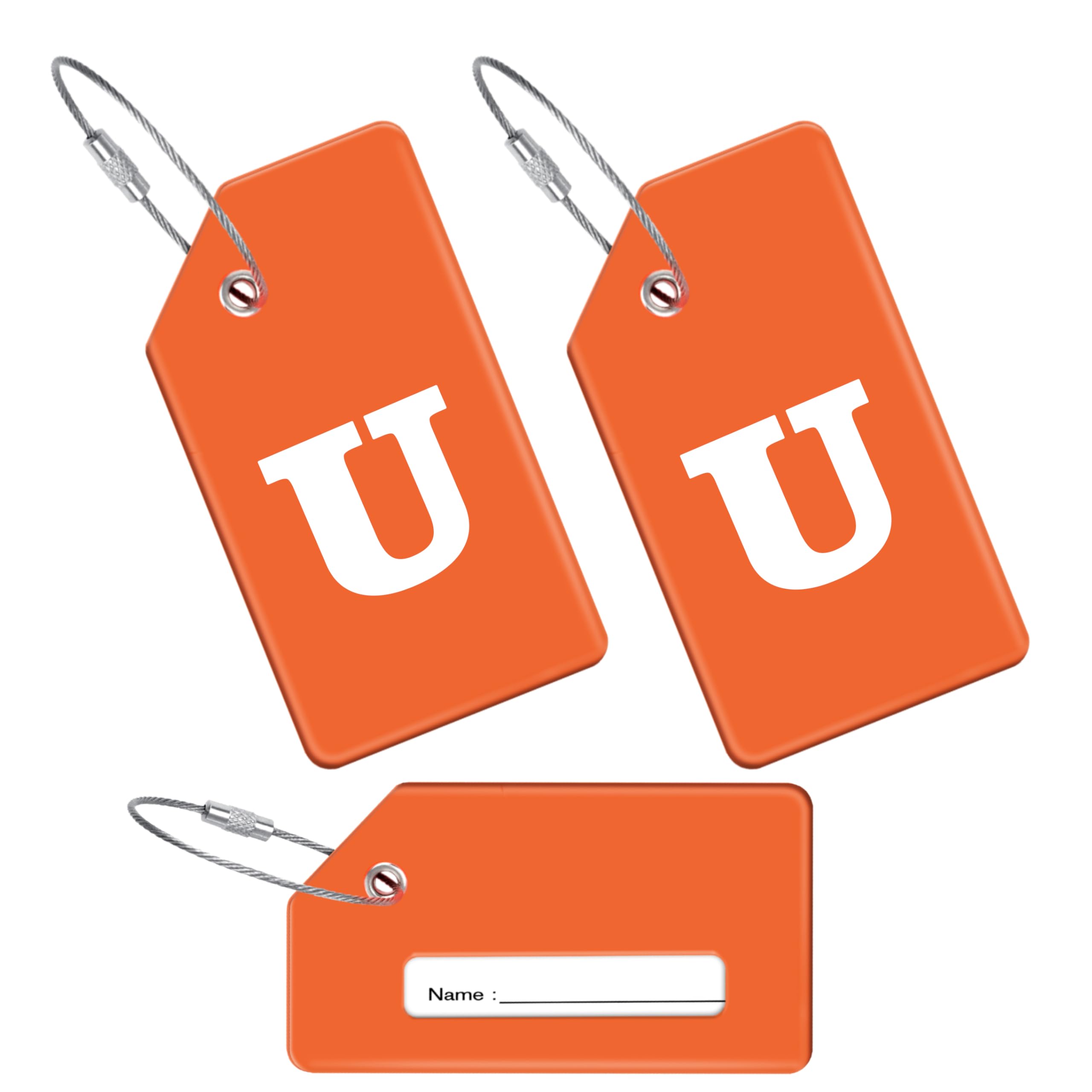 Storite Silicon Luggage Tags with Steel Loop for Travel Suitcase & Trolley Bags for Easily Identification of Bags (3, U Letter)-image-7