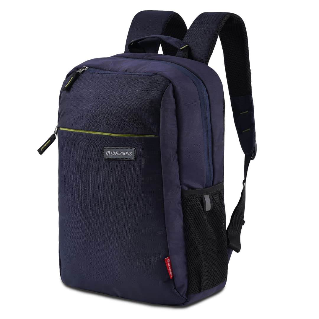 HARISSONSNemesis 15.6 Inch Semi-Formal Laptop Backpack for Men & Women | Dual Bottle Holders, Reflectors for Night Commute | Lightweight 25L Office Bag | Trolley Sleeve Compatible