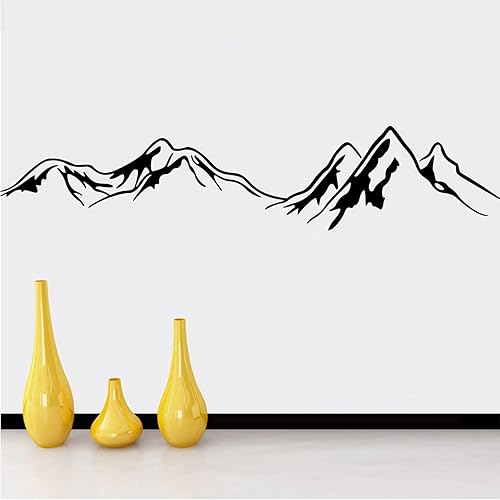 Miniatura 4 de Calcomanías de pared de montañas grandes, paisajes familiares, calcomanías de pared hermoso arte mural decorativo para sala de estar, dormitorio,
