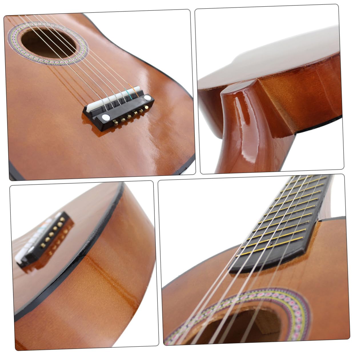 Chitarra per Principianti 23 Pollici in Legno Colore Caffè, Strumento Musicale Comodo da Impugnare Suono Nitido, per Ragazzo Ragazza e Principianti Colore Casuale