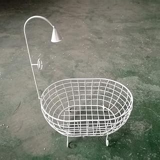 LUOFANG Cesta de Hierro para Ducha, bañera, sofá novedoso, Accesorios para fotografía de bebé, Color Blanco