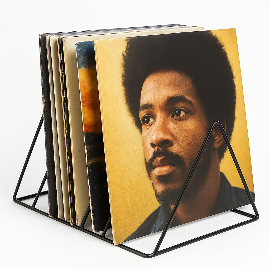 estanterias metalicas para Discos de Vinilo - Mueble Tocadiscos Moderno | Expositor con Capacidad para 75 LPs - No Requiere Montaje | Tocadiscos Vinilo