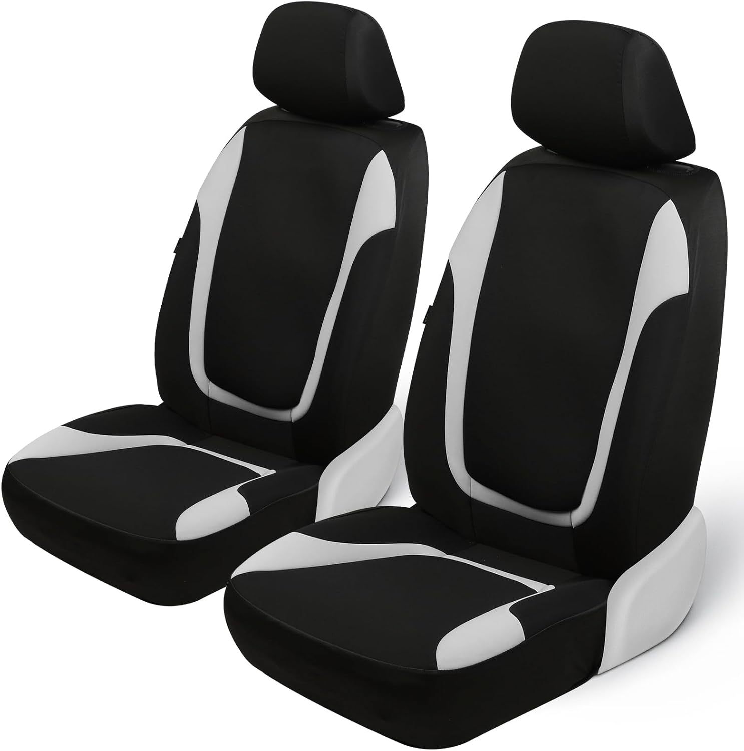 GIANT PANDA Polycotton Front Car Seat Cover for Toyota Rav4 Camry Highlander Corolla Prius, Washable Cloth Seat Protector (Gray) 2-Pack