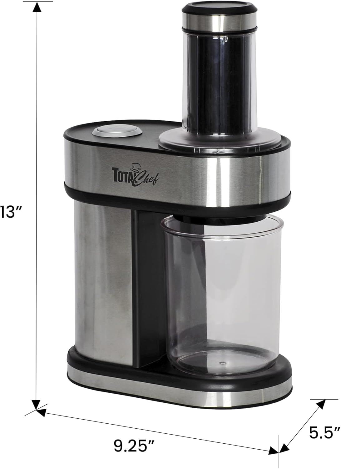 Total Chef 3-in-1 Automatic Electric Vegetable Spiralizer and Slicer, 3 Blade Attachments for Veggie Spaghetti, Noodles, and Ribbons, Black and Silver, Zoodle Maker