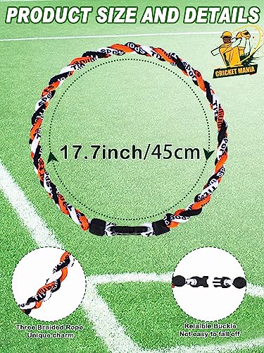 mtlee baseball necklaces bulk 3 assorted colors braided rope tornado baseball necklace for sports team