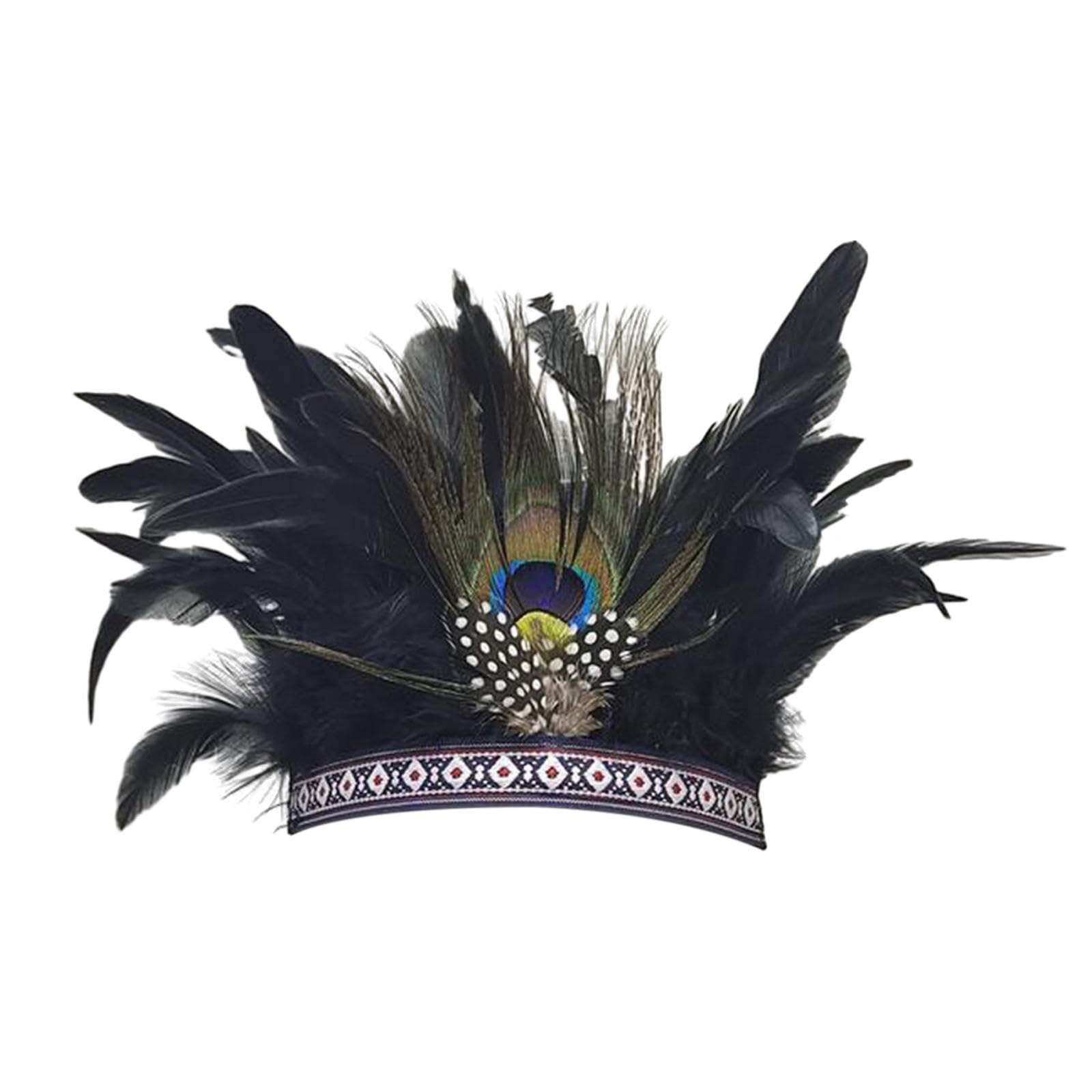 LOOM TREE® Feather Headdress Indian Hat Headband for Burlesque Carnival Costume Cosplay Adults