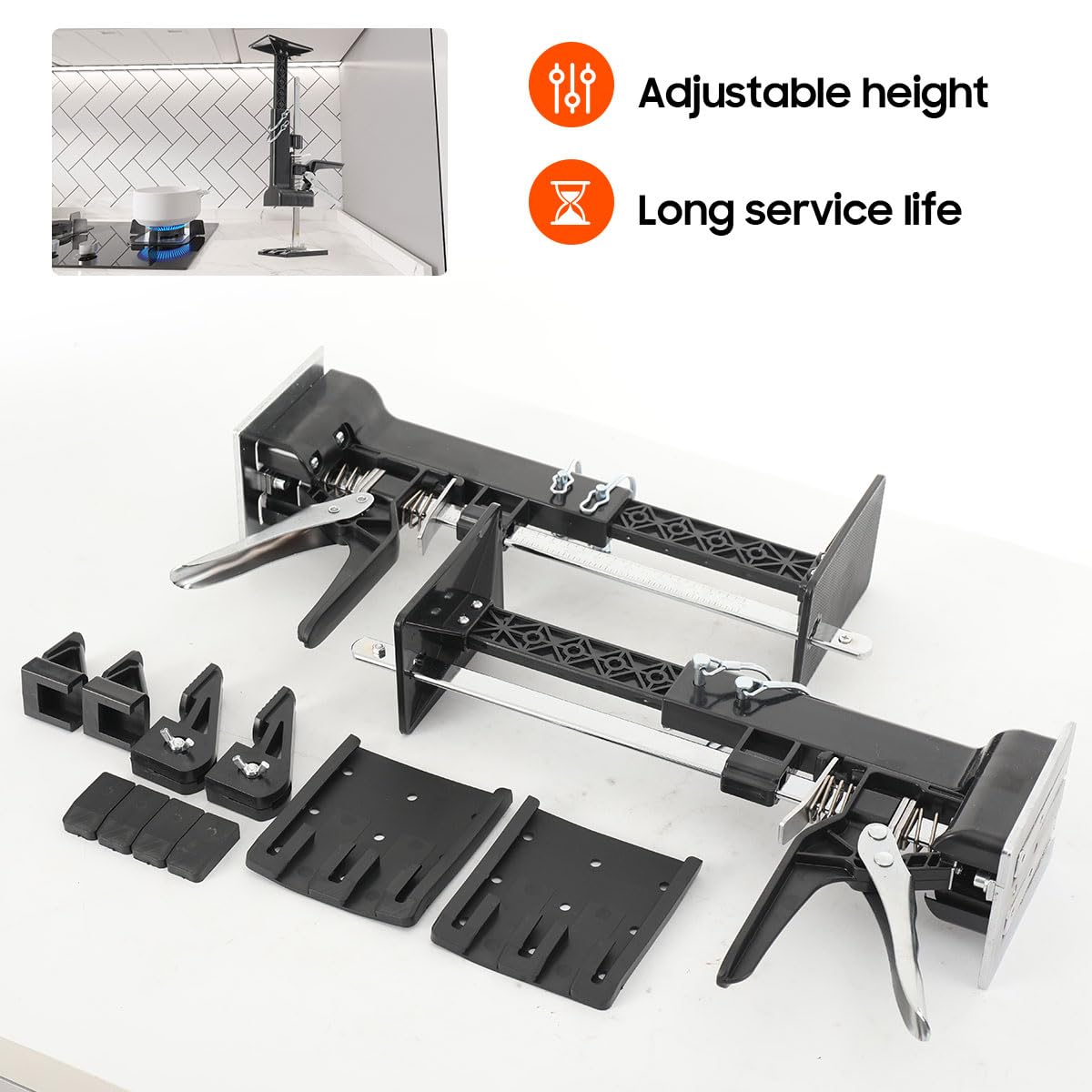 LALABU 2 Stück Arm Arbeitssparender Heber, Arm Handwerkzeugheber 200KG Tragfähigkeit, Hebewerkzeuge für Türen/Möbel/Schrank/Board-Heber,Verstellbare Höhe 0-230mm