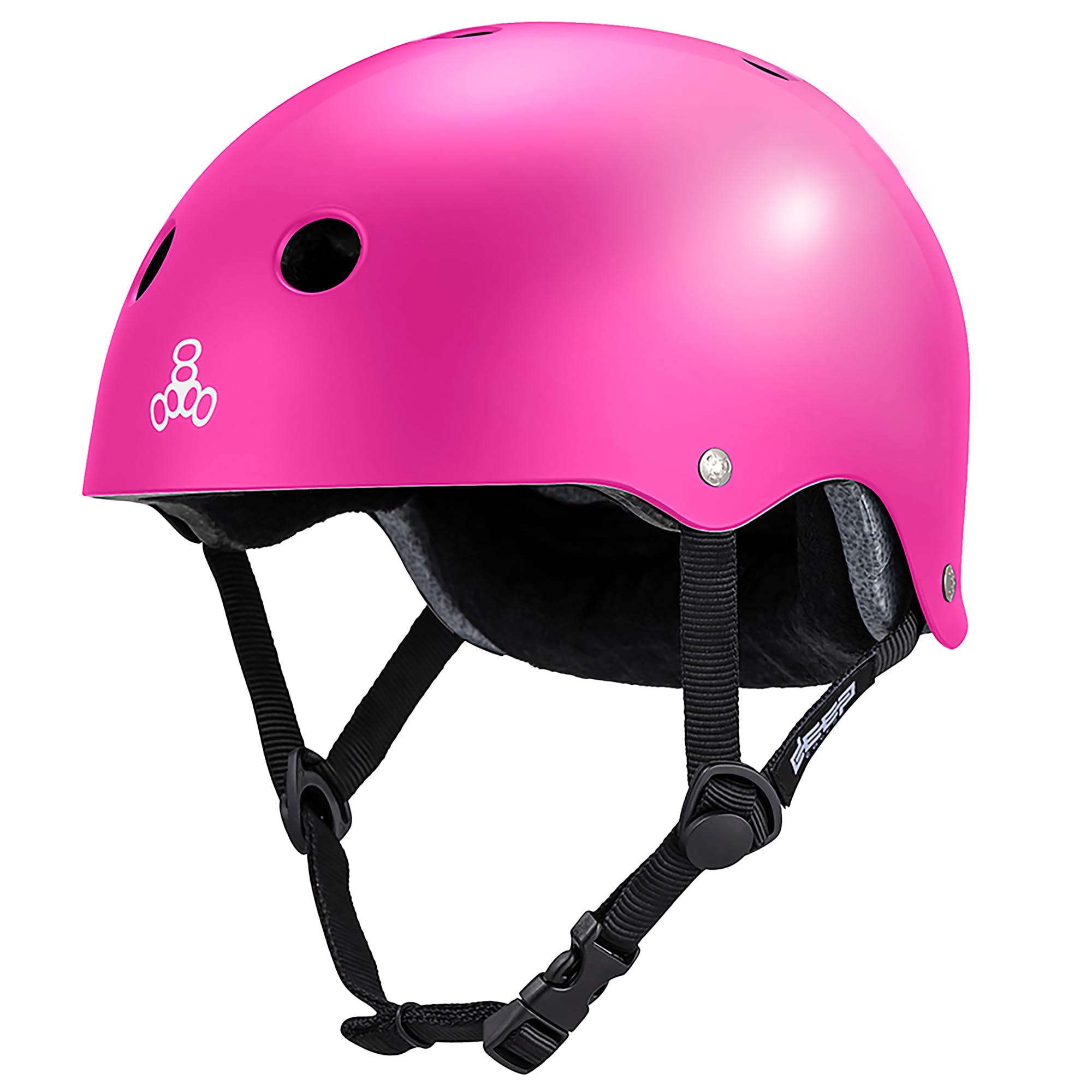 Triple Eight Deep Cover Helmet – Ideal for Skateboarding, Cycling, BMX, and Roller Skating - X-Large/XX-Large - Pink Glossy