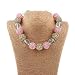 Bouren Girl Pink Golden Transparent Bead Chunky Bubble Gumball Necklace for Kid's