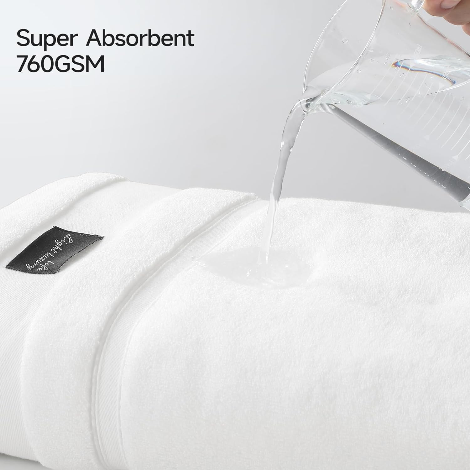 REDKISS Large Bath Towels Set 2 Piece, 100% Cotton, 31x63 in,Heavyweight 760GSM, Highly Absorbent & Quick Dry, Super Soft Luxury Bath Sheets for Bathroom,Hotel Collection - White