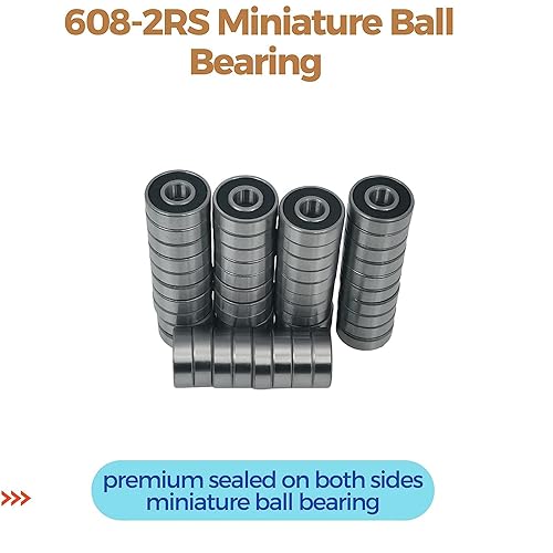 Miniatura 3 de 608 2RS Rodamientos, paquete de 50 rodamientos 608, 0.315x0.866x0.276 in RS Rodamientos de rodamiento de bolas de montaje de sello de grasa