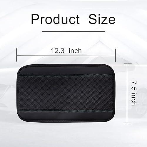 Vista 2 de Ajxn 1 almohadilla para reposabrazos de consola central, alfombrilla universal para las cuatro estaciones, funda de cuero de fibra en relieve