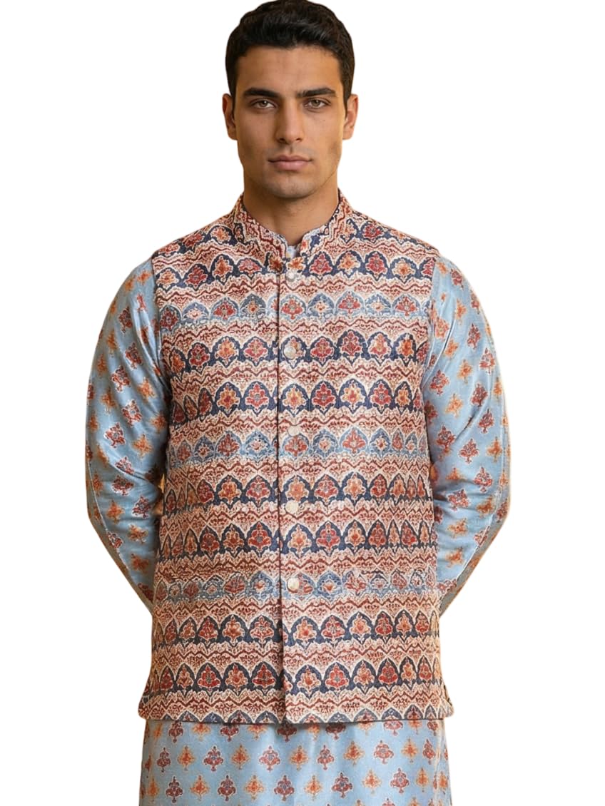 jompers Digital Printed Nehru Jacket For Men-picture-10
