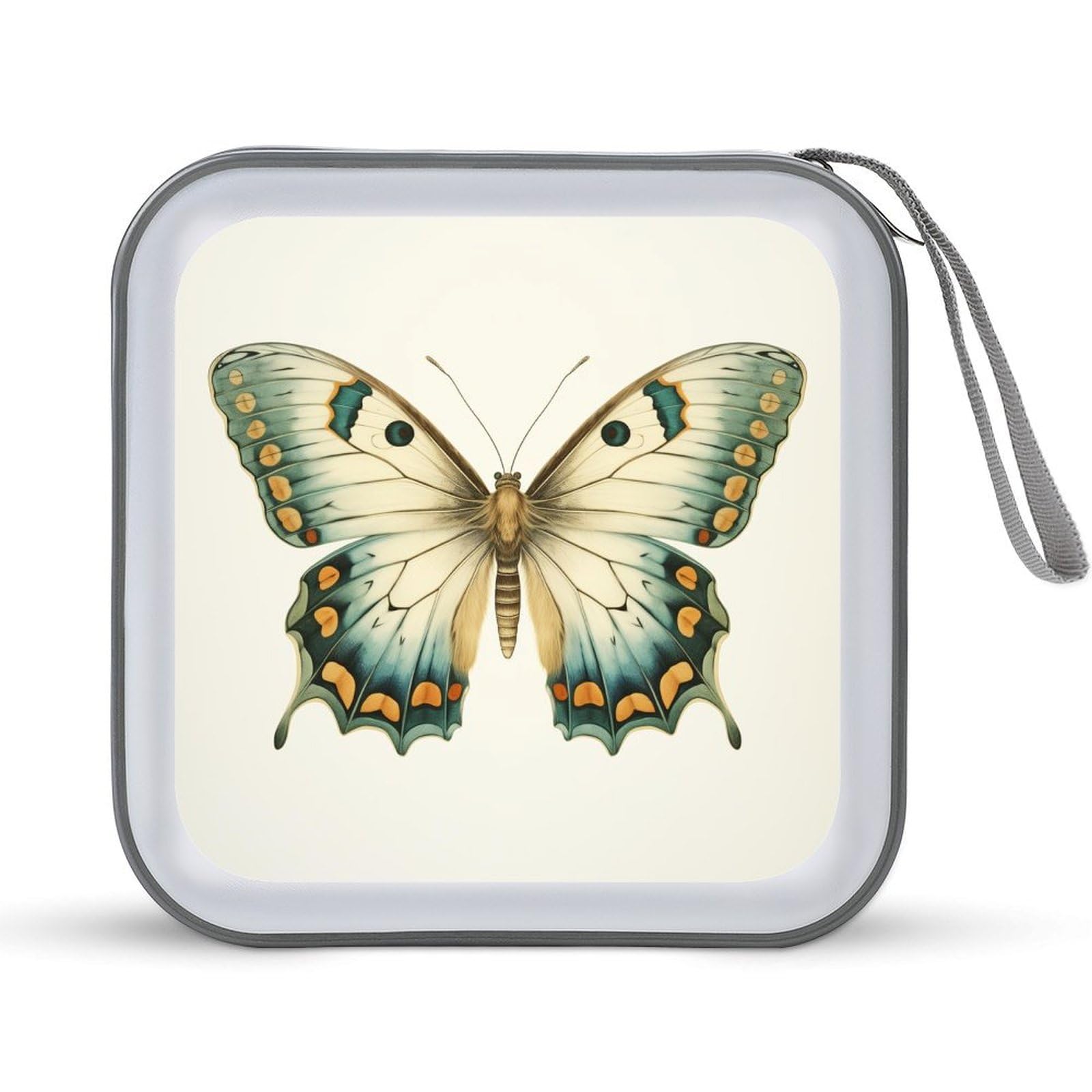 DuduYH Antique Butterfly CD Case DVD Storage Case Portable