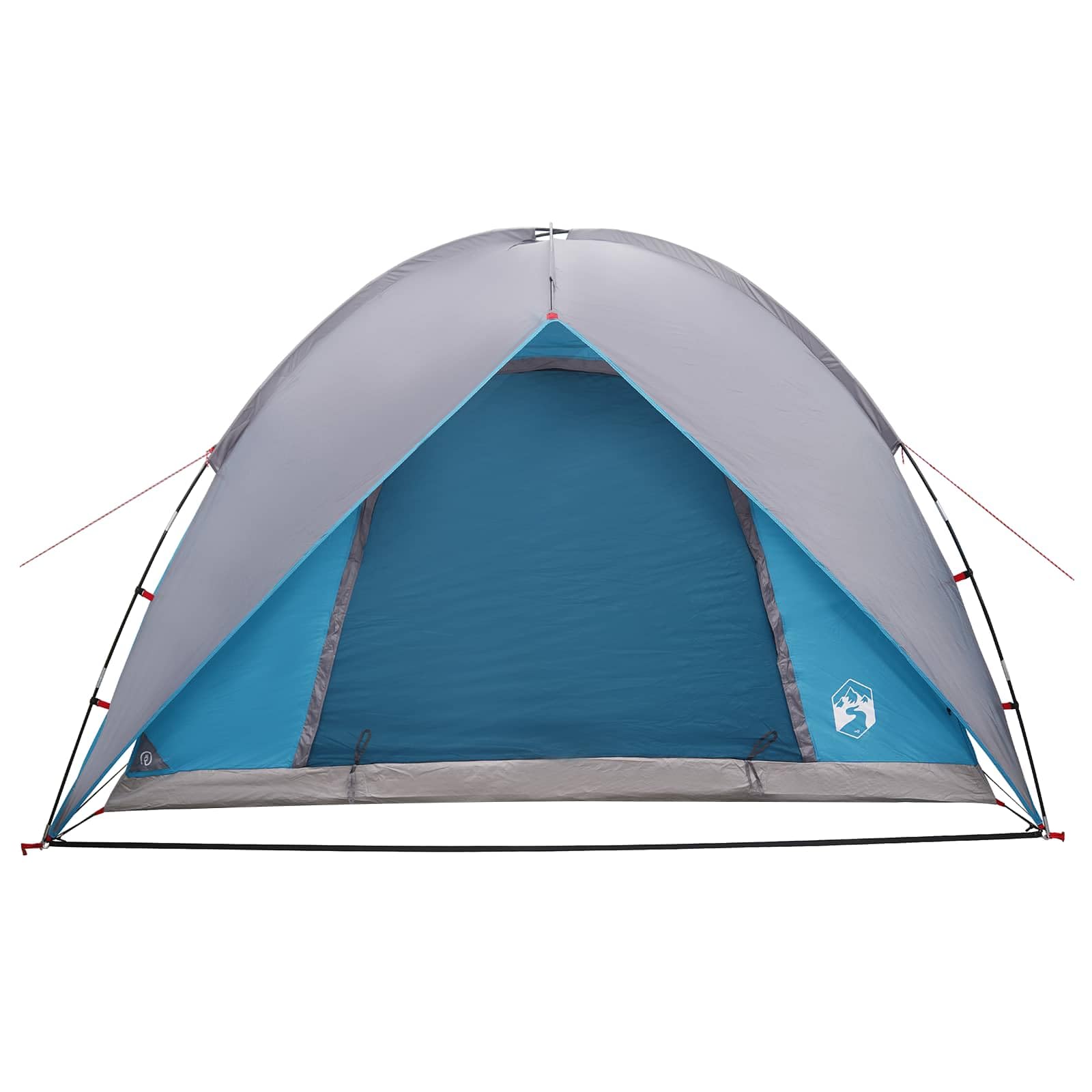 Tienda de campaña cúpula con cubierta impermeable azul 245 x 245 x 149 cm, poliéster 185T con revestimiento de poliuretano, con fibra de vidrio y barras de acero, para camping familia hasta 4