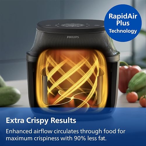 Philips Airfryer 3000 Series - 6.2L, Cooking Window, 16-in-1 Airfryer, RapidAir Plus Technology, Fat Removal, HomeID Recipe App, Easy to Clean (NA330/00) - 4