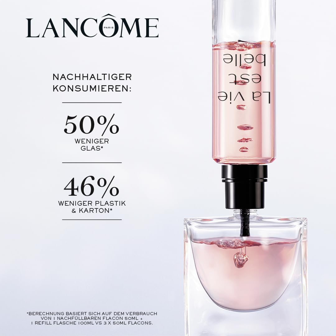 Lancôme La Vie est Belle Eau de Parfum Refill, floraler Duft für Damen mit Iris, Patchouli und Vanille-Akkord, Flasche zum Nachfüllen, 100ml