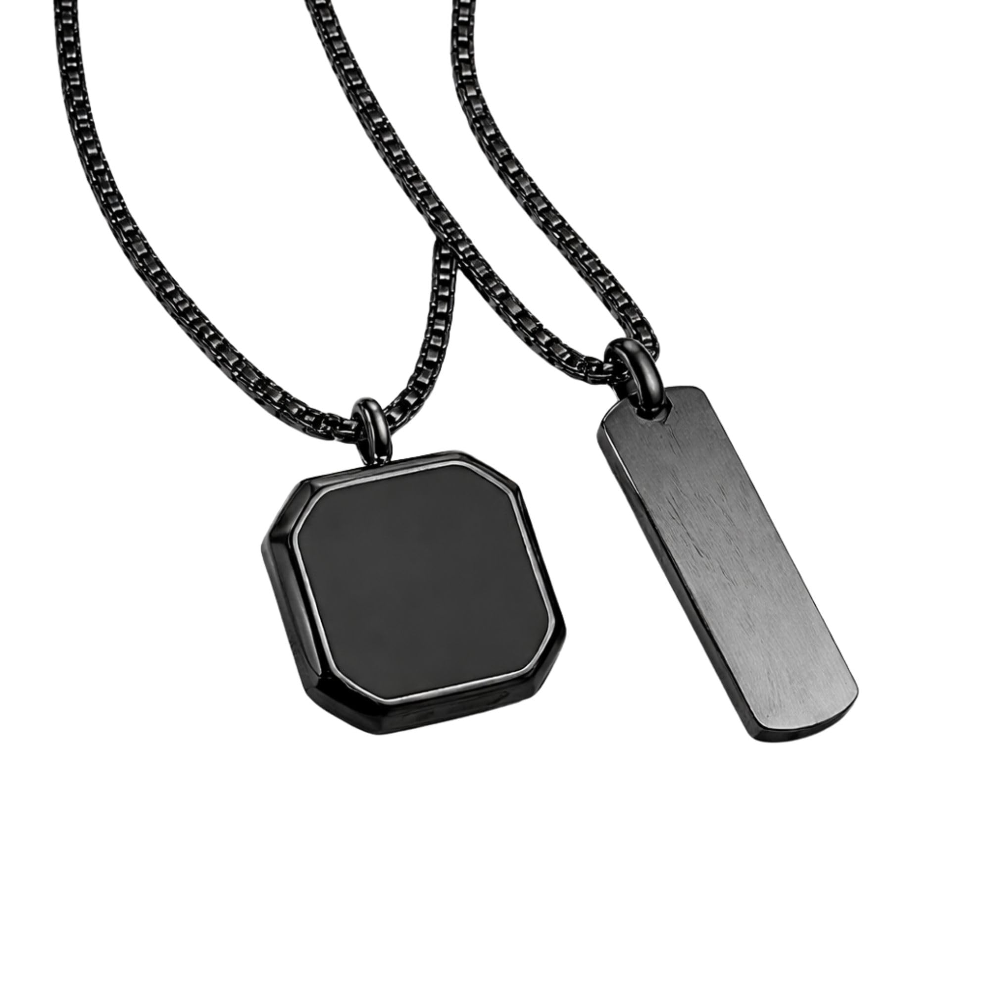 Bar Pendant for Men Combo Black Silver chain for men Boys boyfriend gents locket for men Necklace for men Boy Stainless Steel neck chain mens chains fashion Long Stylish neck chains Hip hop-image-16