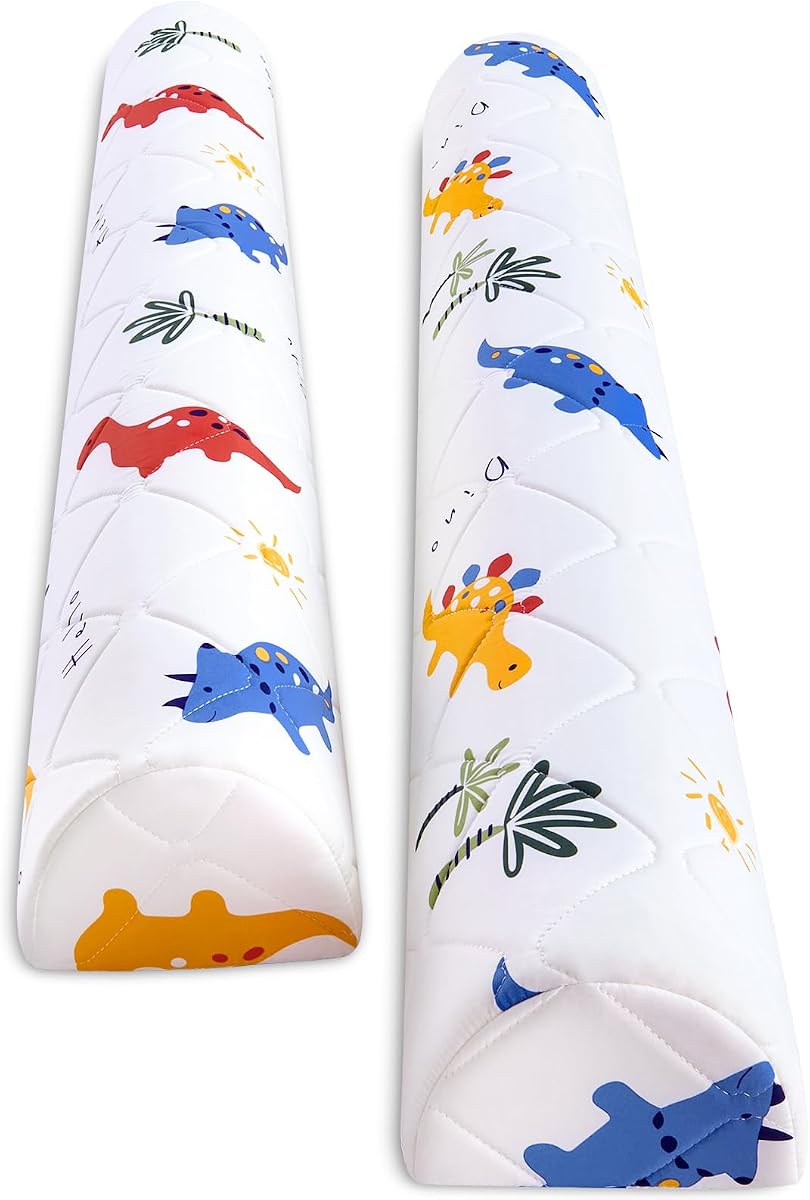2-Pack Premium Foam Bed Bumpers for Toddler, Non-Slip Bed Rails for Toddlers for Twin, Queen, King Beds, Machine Washable Bumpers Cover for Easy Care(Size:52" x 7" x 5")